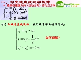 高中物理-匀变速直线运动复习课件-新人教版必修1