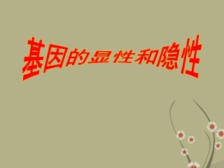 新疆吐鲁番市第五中学八年级生物下册-7.2.3《基因的显性和隐性》课件-新人教版
