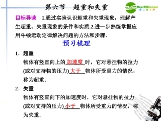 高中物理-第4章第6节超重和失重同步教学课件-粤教版必修1