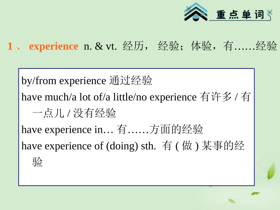 2013届高考英语一轮复习-Module1-Unit-1-School-life(1)课件-牛津译林版(湖南专用)_第3页