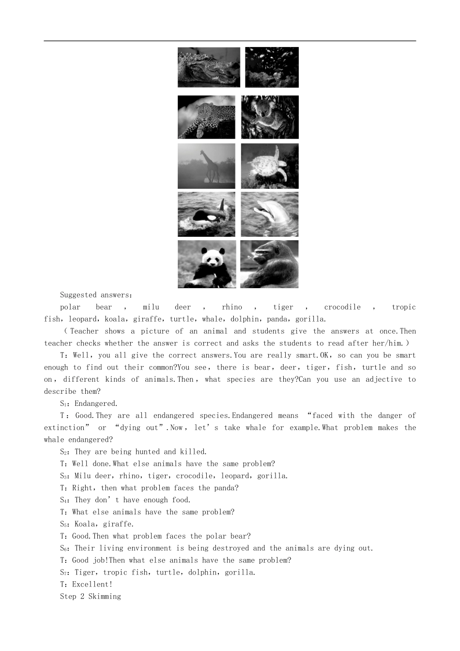 高中英语优秀教案：Unit4-Wildlife-protection-Period1-Reading优秀教案-新人教版必修2_第2页