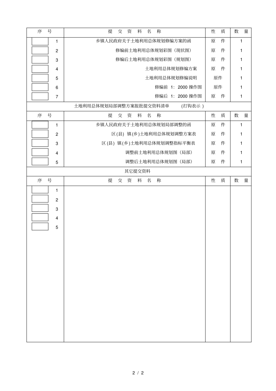 土地利用总体规划申请区用表_第2页