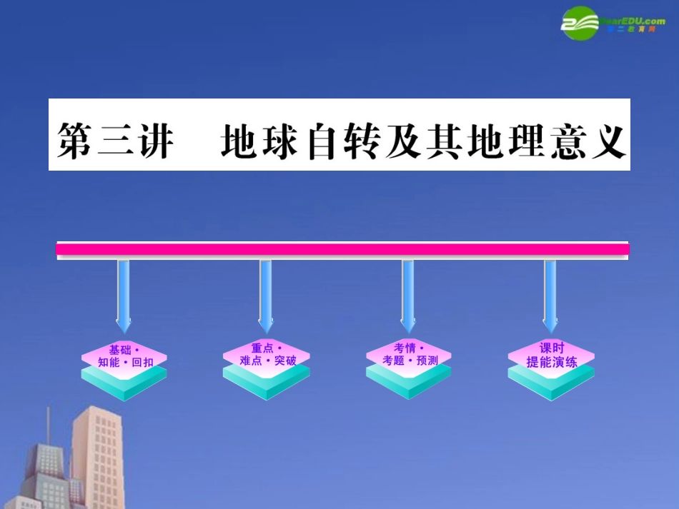 2011《世纪金榜》高考地理一轮复习-自然地理-1-3地球自转及其地理意义课件-新人教版_第1页