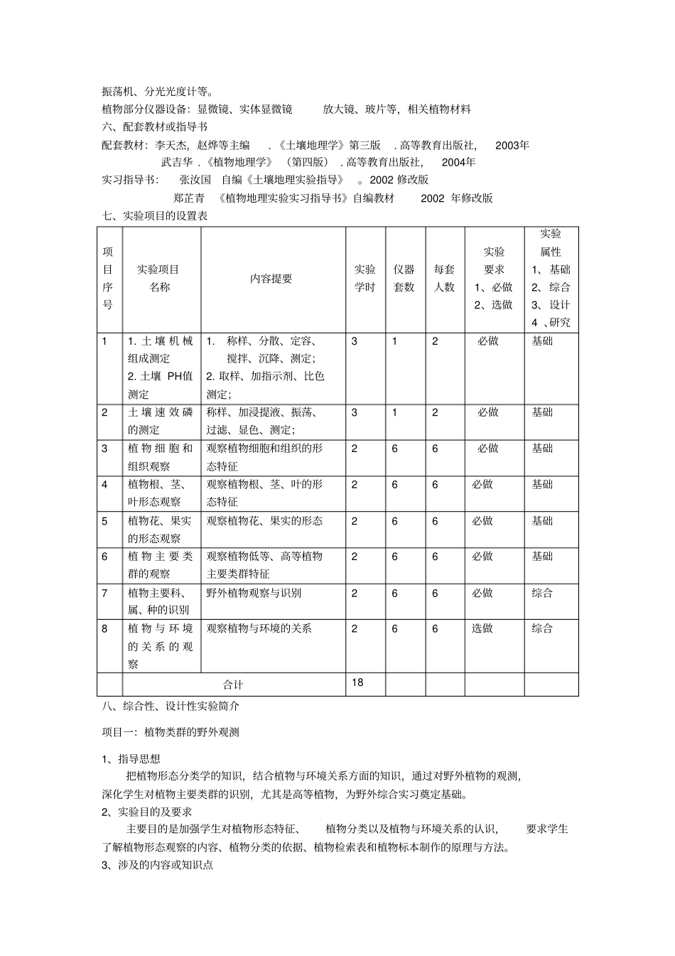 土壤与植物地理学试验大纲_第2页
