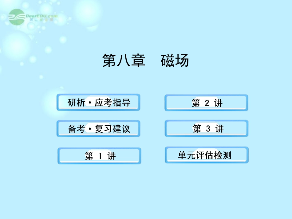 【全程复习方略】2013版高中物理-8.磁场课件-沪科版_第1页