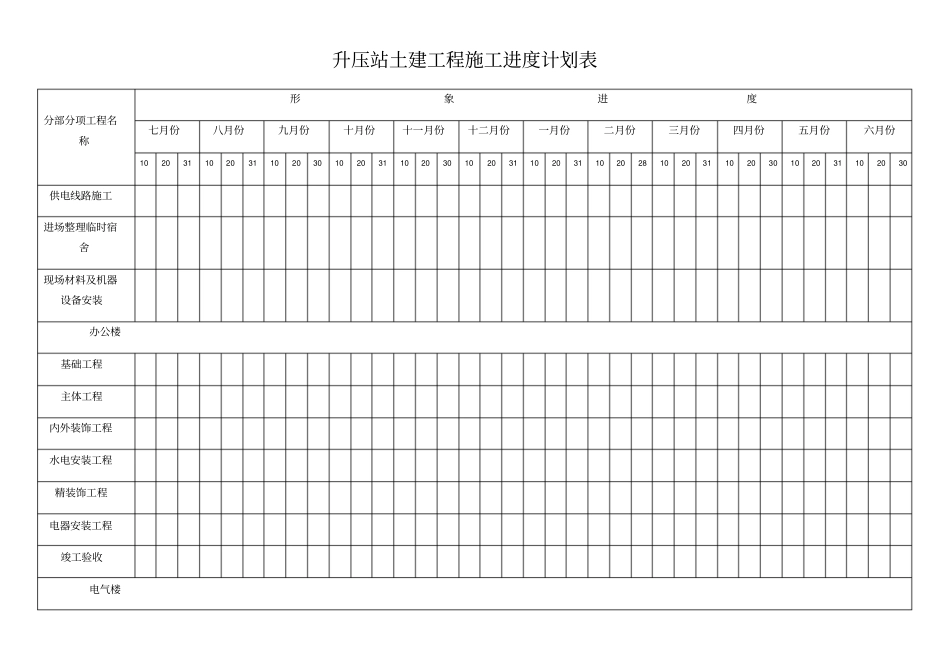 土建工程施工进度计划表_第1页