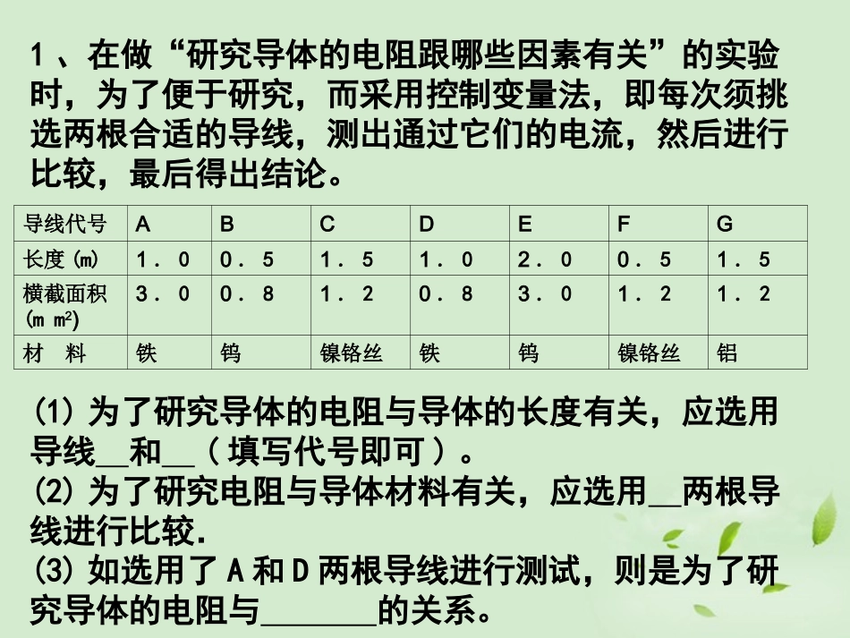 2012年中考物理-电学实验汇总复习课件-粤沪版_第1页