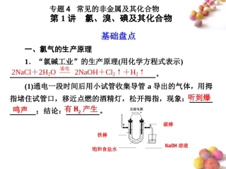 【步步高】江苏省2012高考化学一轮-专题4第1讲-氯、溴、碘及其化合物课件-苏教版