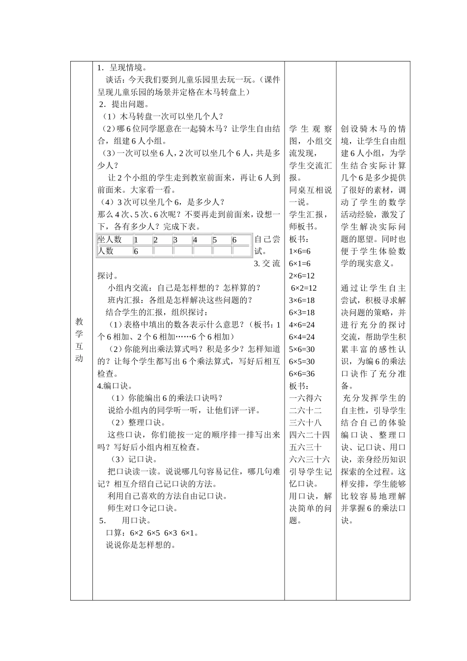 6的乘法口诀教学设计方案_第3页