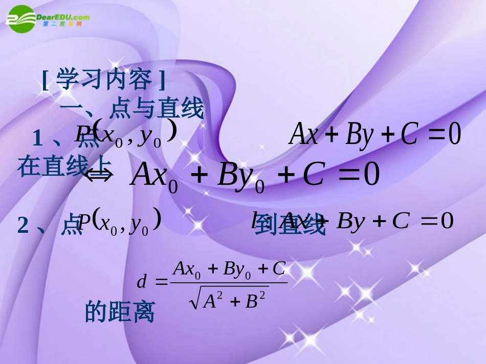 高三数学-点与直线直线与直线复习课件-人教大纲版_第2页