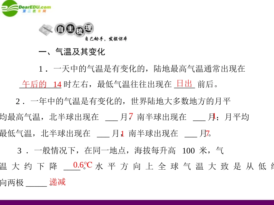 《随堂优化训练》2011年七年级地理上册-第四章-第二节-气温和降水课件-粤教版_第3页