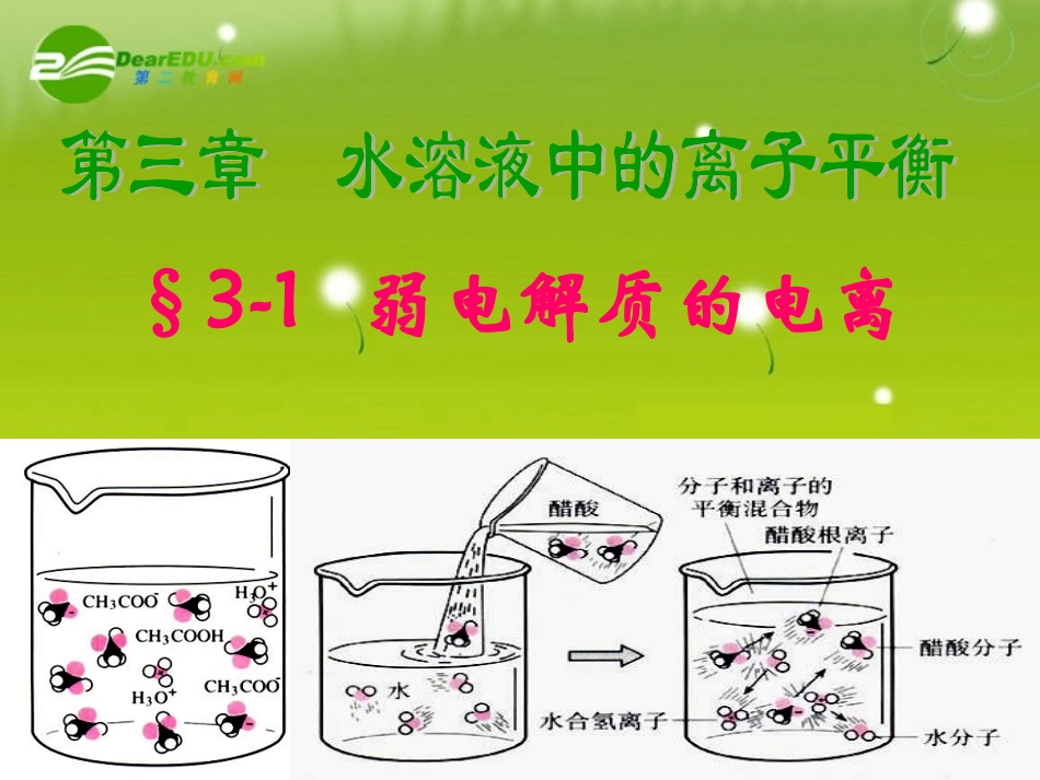 高中化学-《化学反应原理》3-1-1弱电解质的电离课件-人教版选修4_第1页