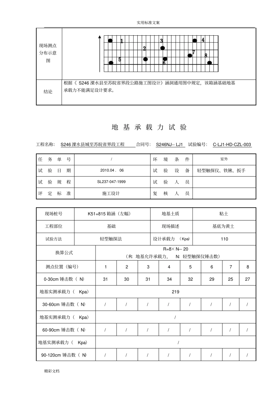 地基的承载力试验记录簿表_第3页