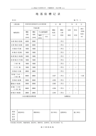 地基验槽记录表C2