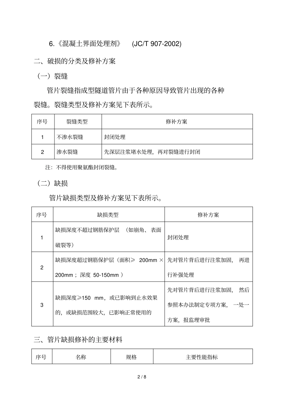 地铁隧道管片破损修补技术方案指引_第2页