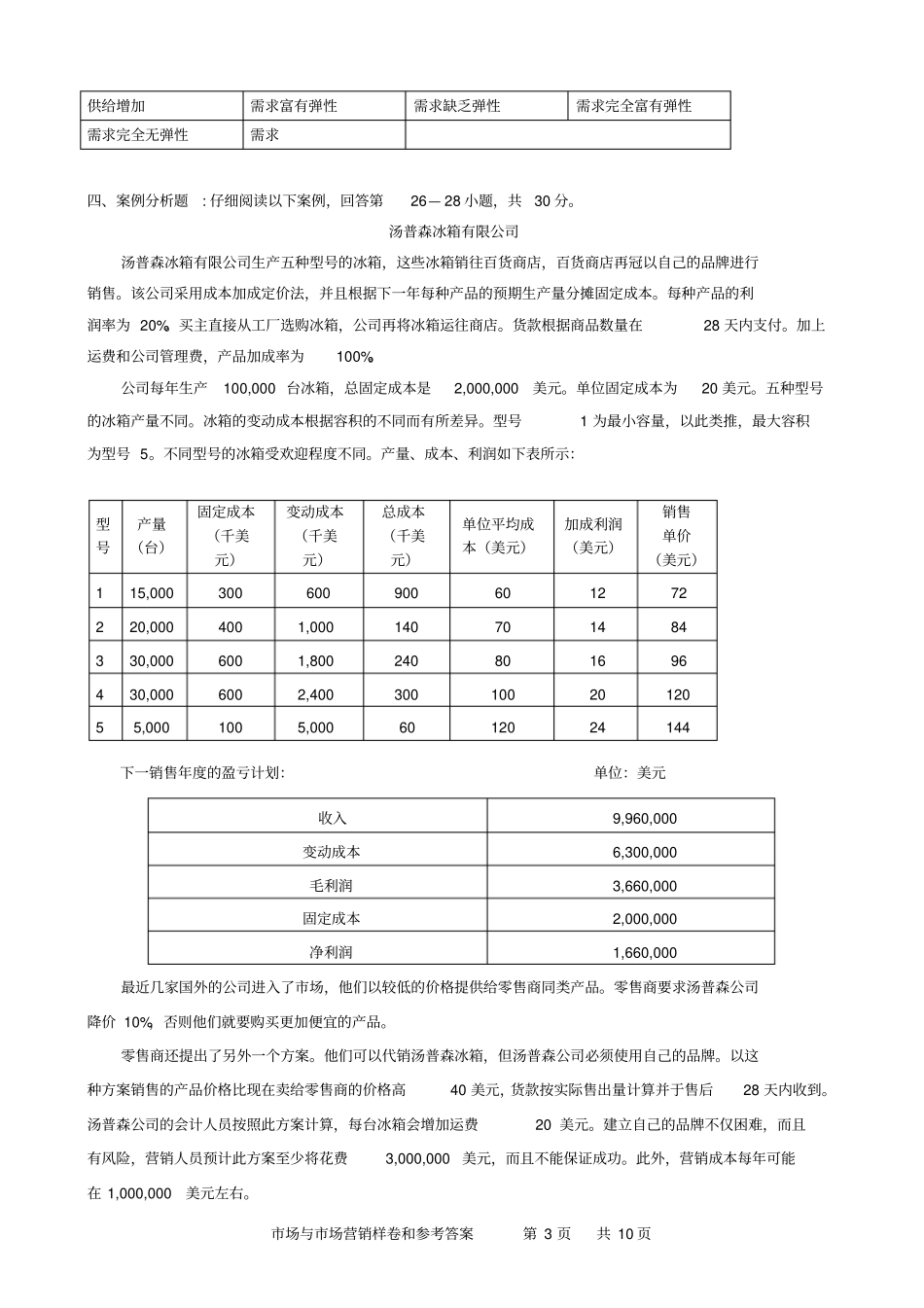 场与场营销样卷和参考答案2014年9月样卷剖析_第3页