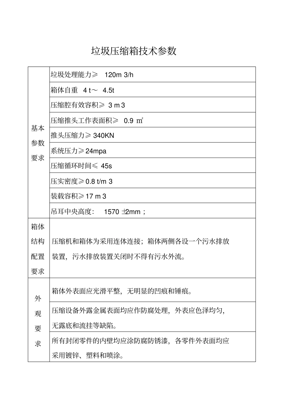 垃圾压缩箱技术参数_第1页