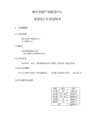 城农副产品配送中心规划设计概要