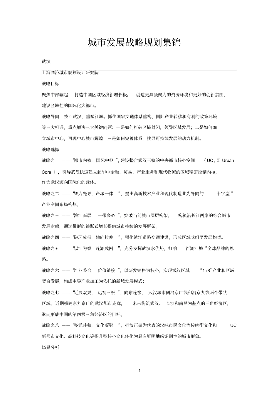 城发展战略规划集锦_第1页