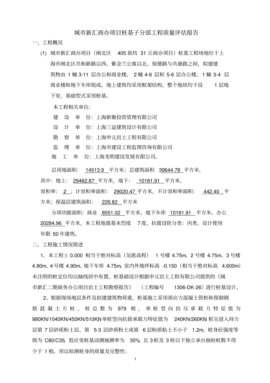 城新汇商办项目桩基工程评价报告_第2页