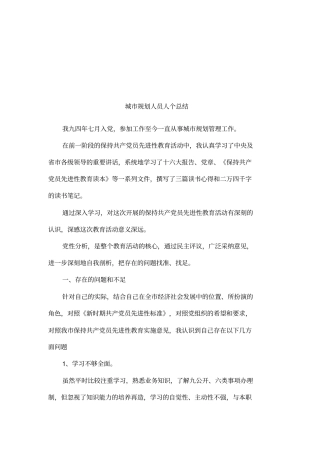 城规划人员人个总结001