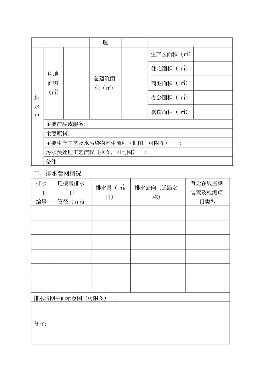 城镇污水排入排水管网许可申请表_第3页