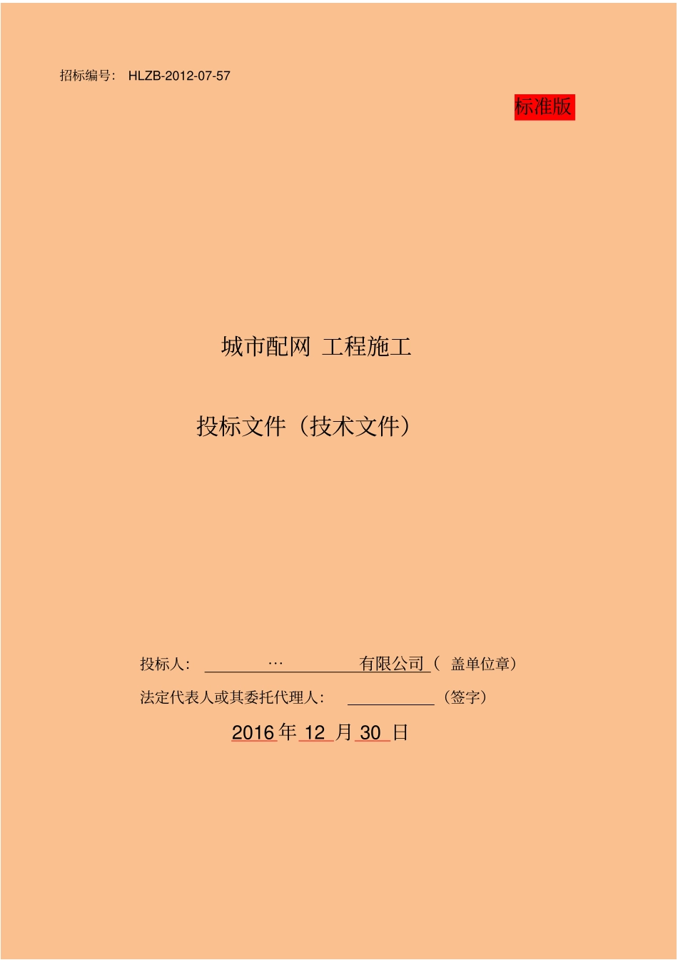 城配网工程施工投标文件_第1页