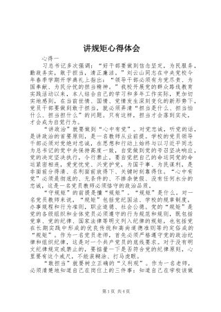 讲规矩体会心得