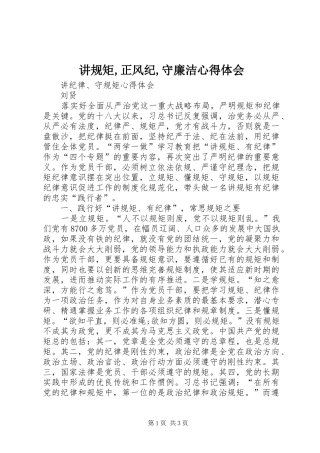 讲规矩,正风纪,守廉洁体会心得3