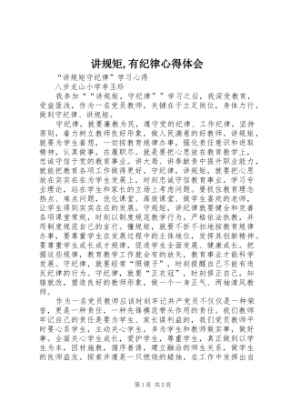 讲规矩,有纪律体会心得3