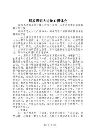 解放思想大讨论体会心得 (3)