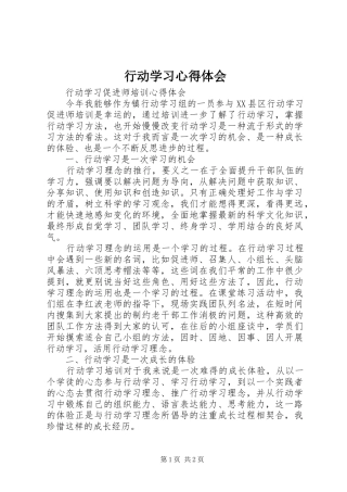 行动学习体会心得
