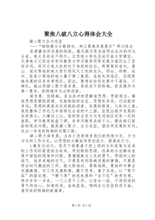 聚焦八破八立体会心得大全