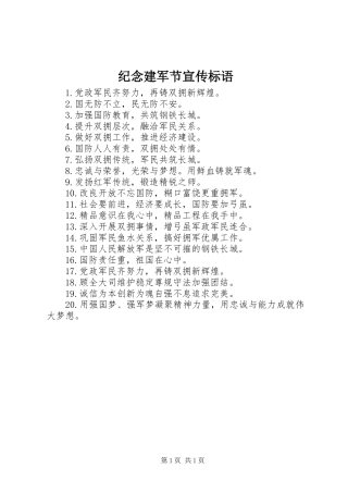 纪念建军节宣传标语