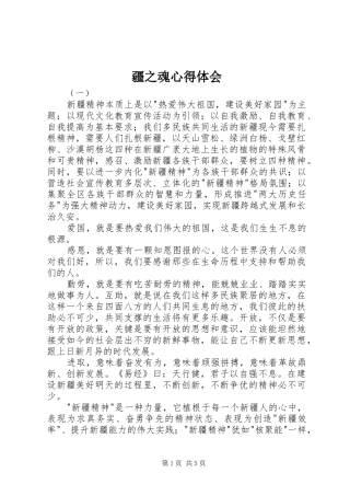 疆之魂体会心得