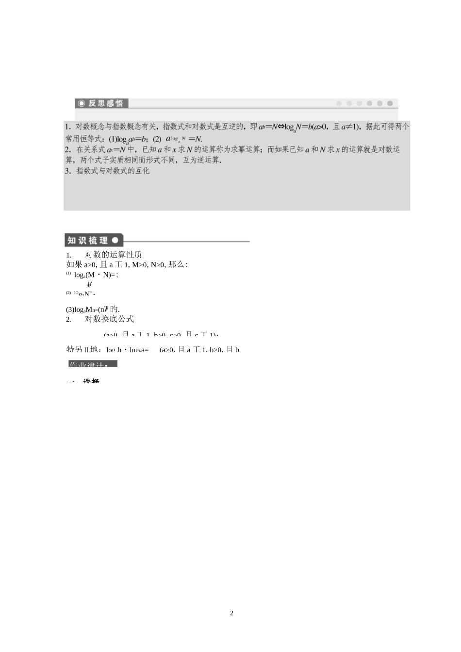 对数运算、对数函数经典例题讲义_第2页