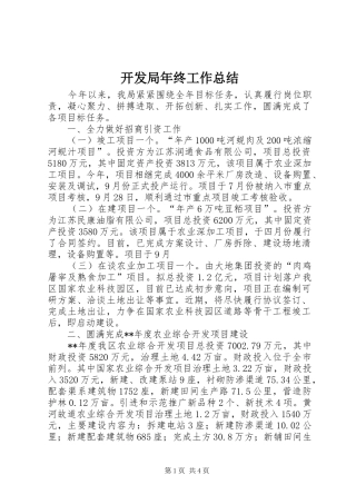 开发局年终工作总结 