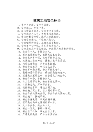 建筑工地安全标语 (6)