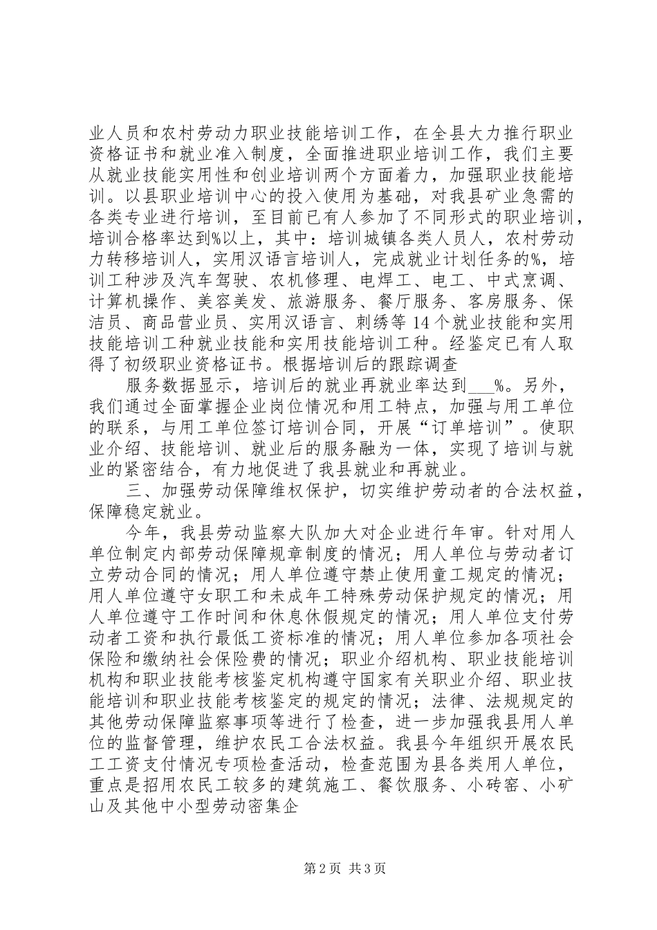 就业再就业工作总结 _第2页