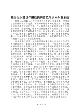 基层组织建设年整改提高晋位升级回头看总结 
