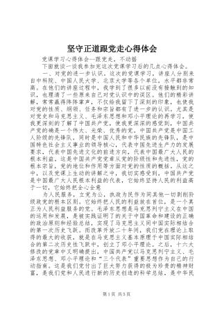 坚守正道跟党走体会心得