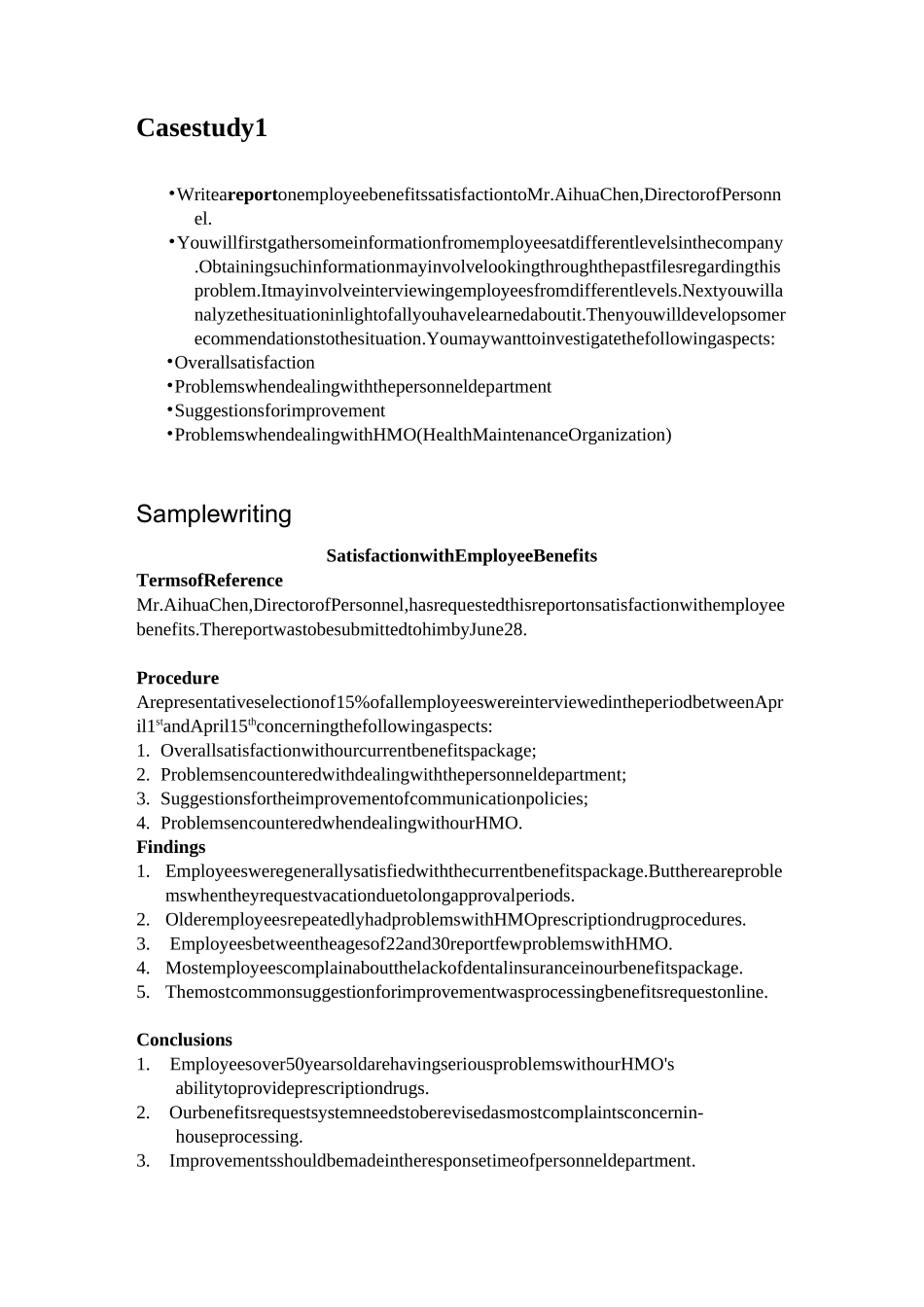 外贸函电Sample report_第1页