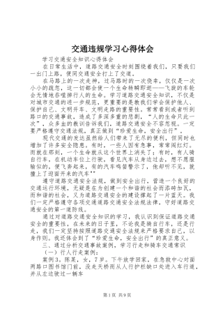 交通违规学习体会心得3