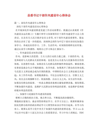 县委书记干部作风建设年心得体会 (000001)