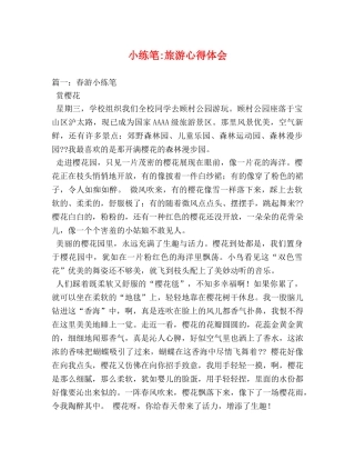小练笔-旅游心得体会 