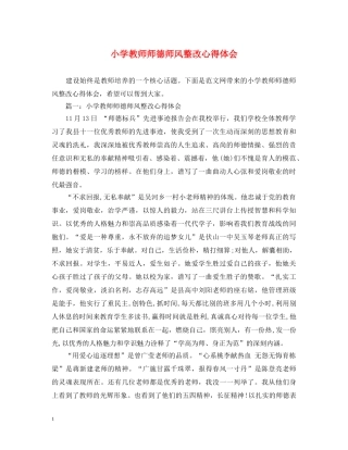 小学教师师德师风整改心得体会 