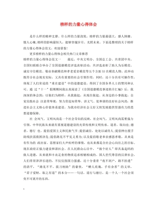 榜样的力量心得体会 