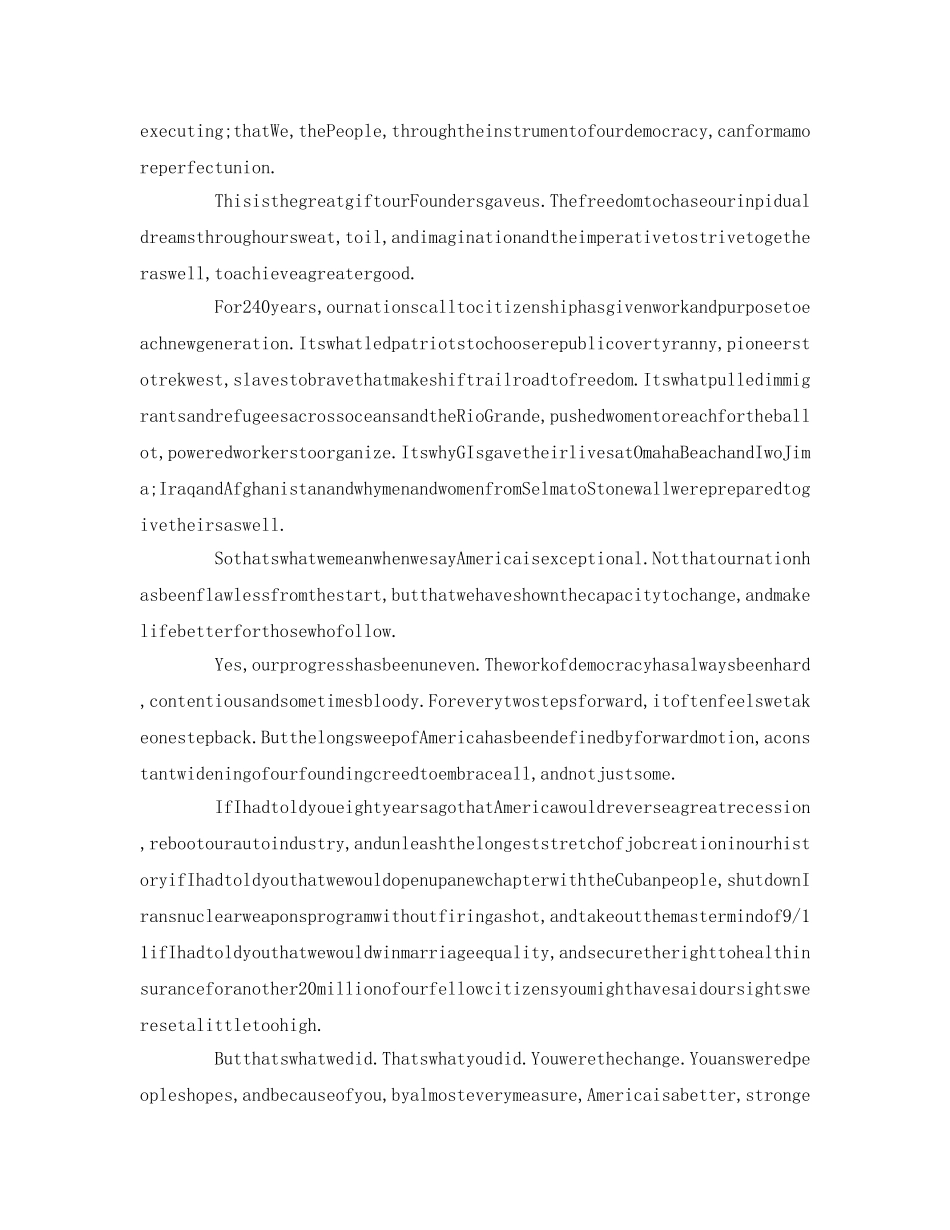 奥巴马卸任(全文)参考发言稿 _第2页