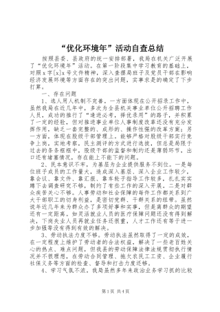 “优化环境年”活动自查总结 
