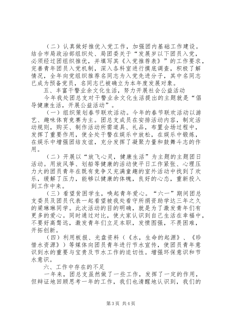 ××年××处共青团工作总结 _第3页